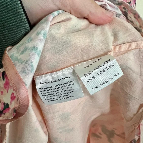 Rococo Sand Pink Long Sleeve Mimi Mini Wrap Dress Sz L - Picture 9 of 9